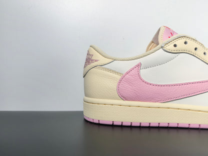 Travis Scott x Jordan 1 Retro Low Muslin Pink Sail Shy Pink