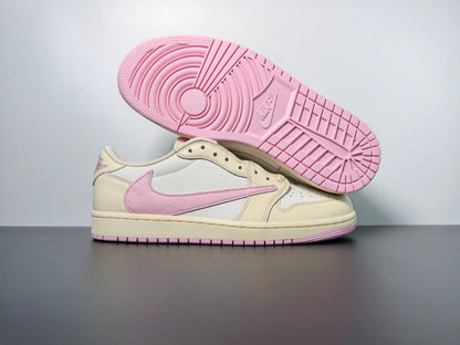 Travis Scott x Jordan 1 Retro Low Muslin Pink Sail Shy Pink