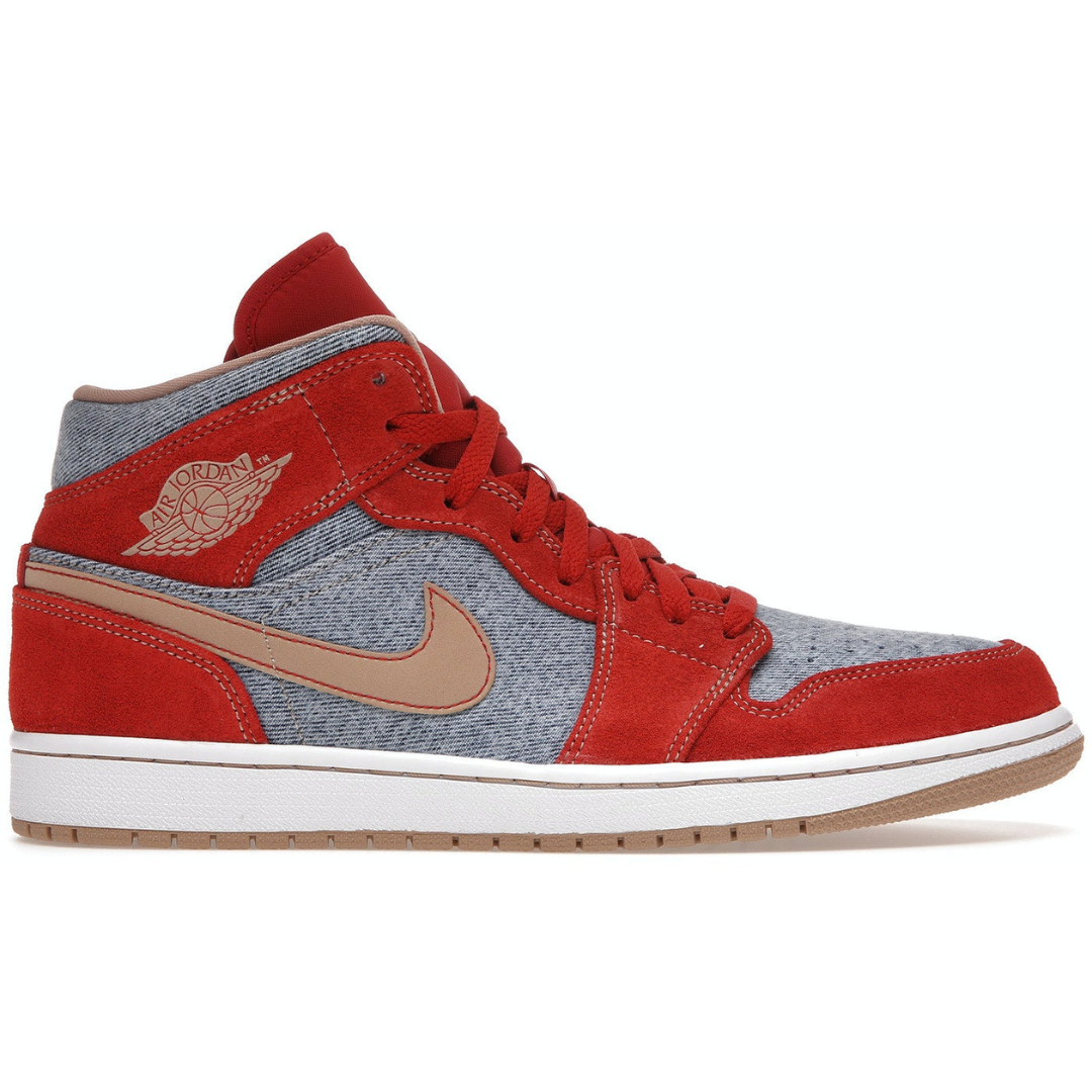 Jordan 1 Mid Denim Red