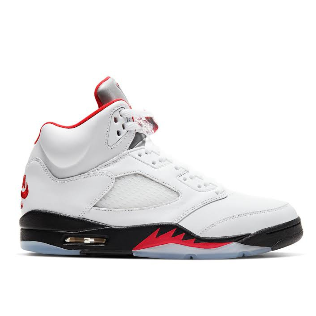 Jordan 5 Retro Fire Red Silver Tongue